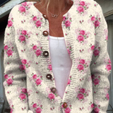 Scarlett - Cardigan with Watercolor French Roses