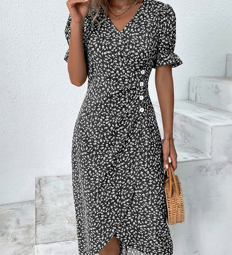 Giselle - Floral V-Neck Dress