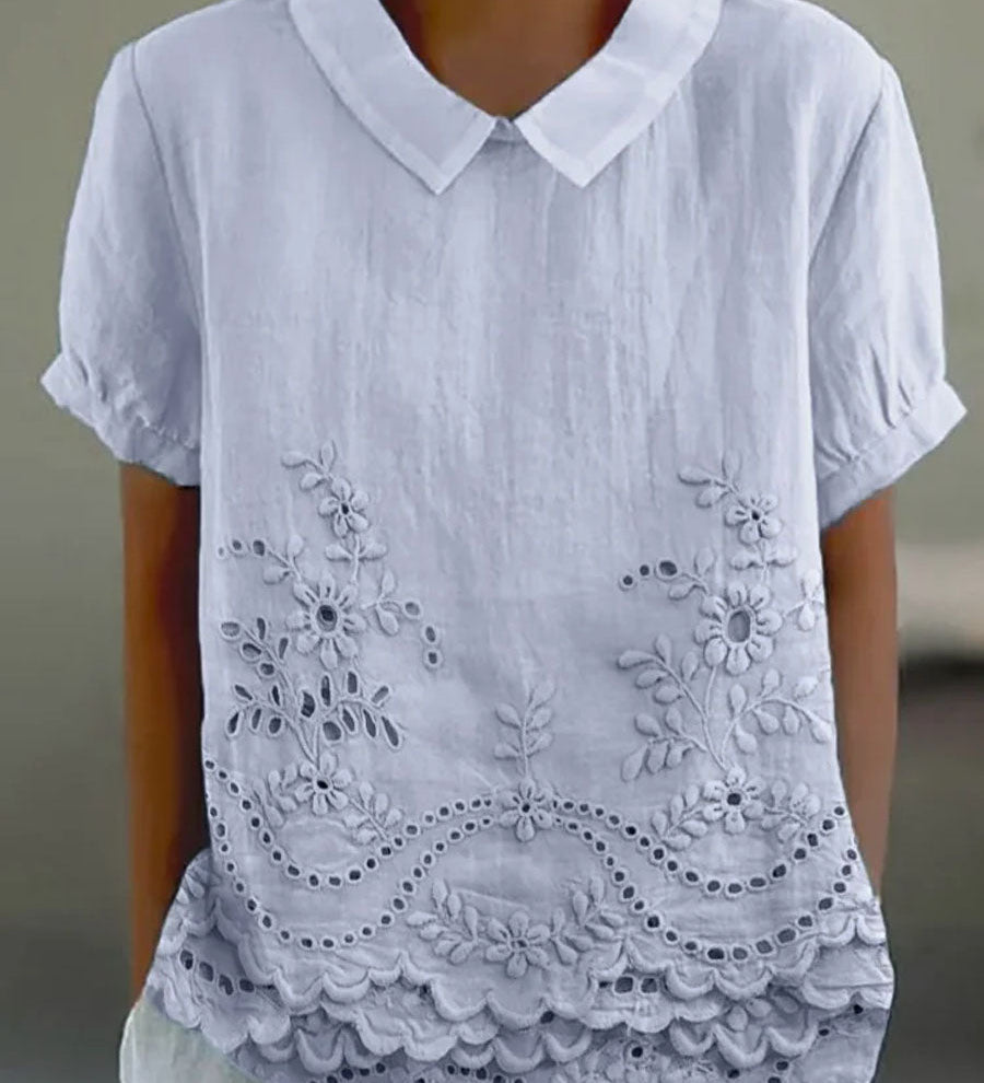 Lily - Embroidered Floral Blouse