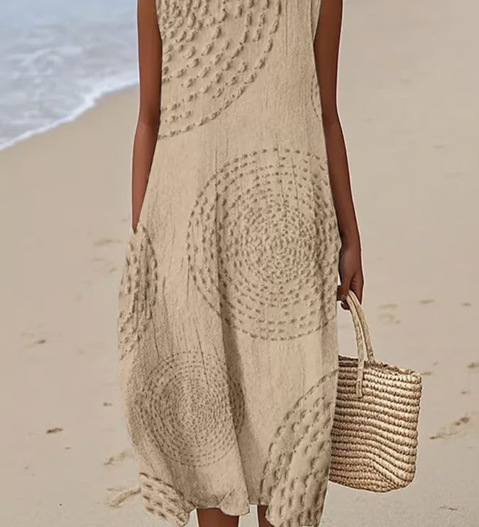 Hannah - Textured Sleeveless Maxi Dress