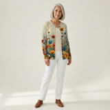 Martina - Knitted jacket with colorful wildflowers