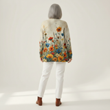 Martina - Knitted jacket with colorful wildflowers