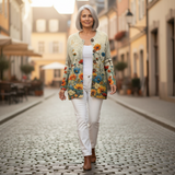 Martina - Knitted jacket with colorful wildflowers