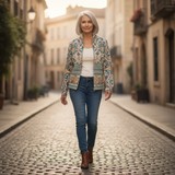 Gisela - Vest with Floral Trim