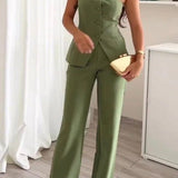 Theresa | Sleeveless Two-Piece Set with Buttons