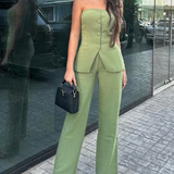 Theresa | Sleeveless Two-Piece Set with Buttons