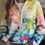 Ursula - Vest with Watercolor Flower Pattern