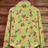 Elke - Green vest with floral pattern
