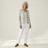 Susanne - Cardigan with Delicate Garden Flower Pattern