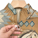 Brigitte - Knitted vest with horse and cactus motif