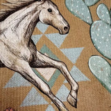 Brigitte - Knitted vest with horse and cactus motif
