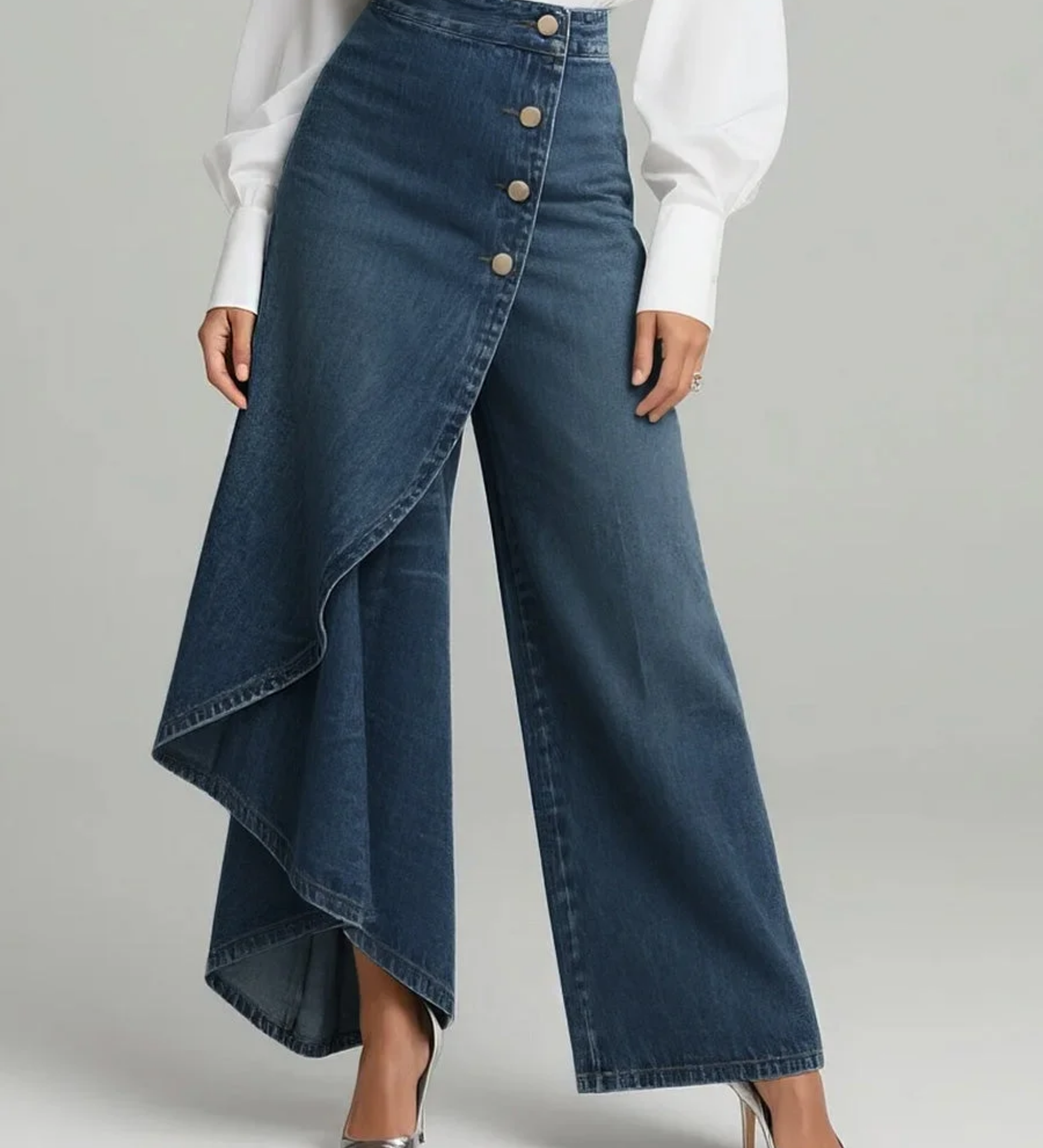 Amelia - Wrap Denim Pants