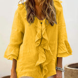 Nadine - Women Chic Bell Sleeve Ruffle Top