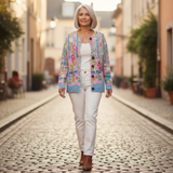 Silke - Cardigan with Colorful Floral Pattern