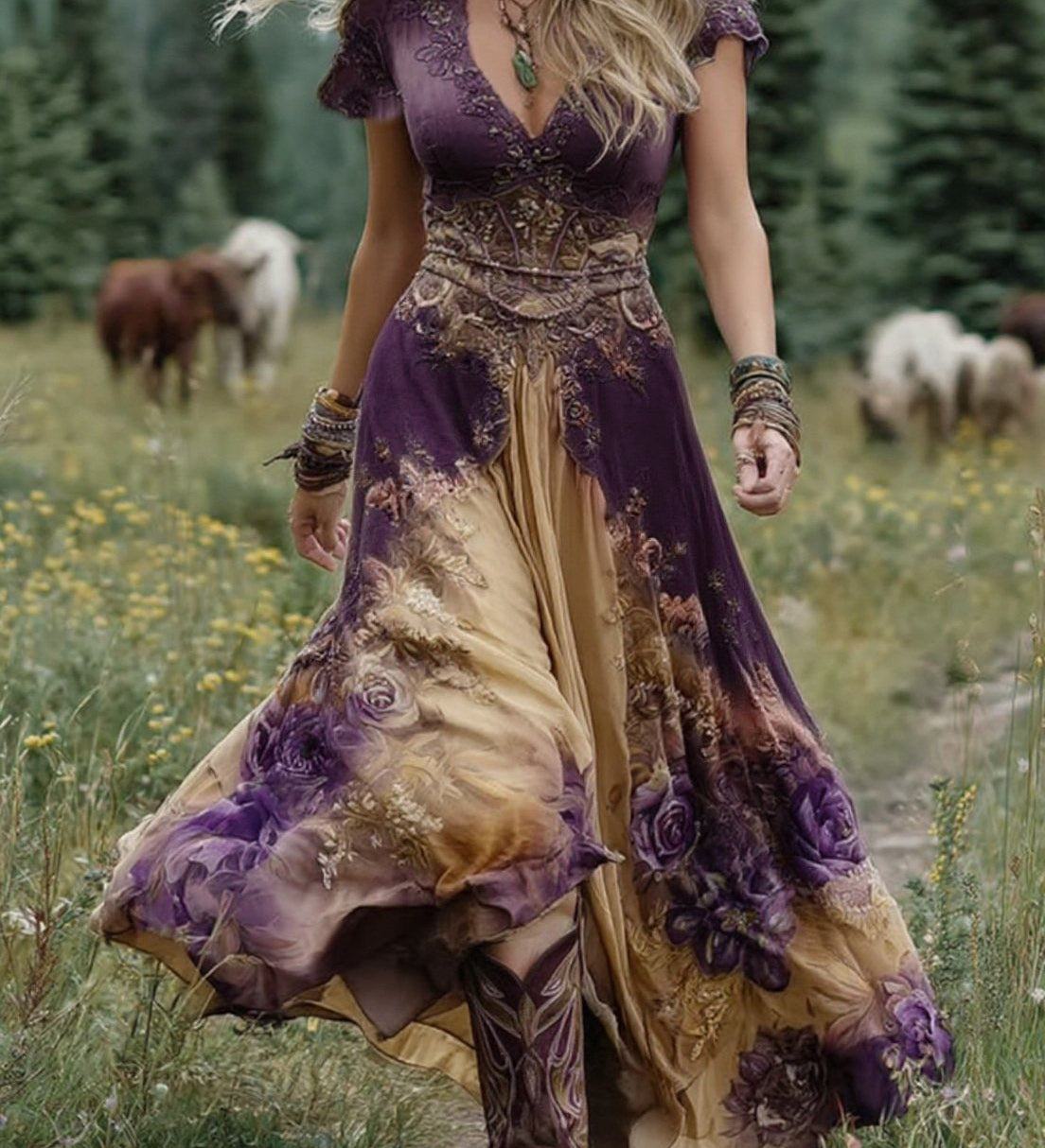 Serena - Short Maxi Floral Dress