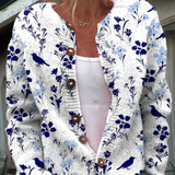 Vintage vest with floral print and buttons