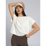 Sereia - Women Everyday Cut Out Hemline Womenswear Top