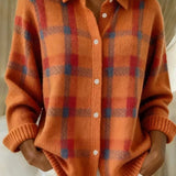 Megan - Checked cardigan with buttons