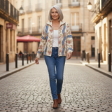 Sabine - Vest with Rose Vine Pattern