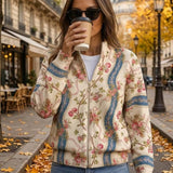 Sabine - Vest with Rose Vine Pattern