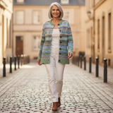 Bettina - Cardigan with Scandinavian Pastel Pattern