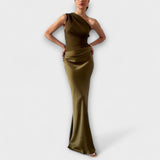 Luna - Asymmetrical Satin Dress