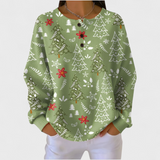 Marloes - Sweater with Christmas Tree Motif