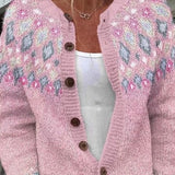Hannelore - Pink Sweater with Check Pattern
