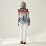 Christa - Sage Green Cardigan with Rose Pattern