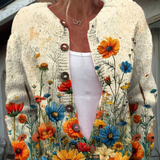 Martina - Knitted jacket with colorful wildflowers