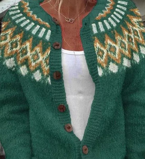 Angelika - Cardigan with Norwegian Pattern