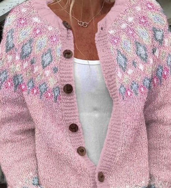 Angelika - Cardigan with Norwegian Pattern