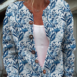 Cardigan with Floral Print and Buttons
