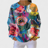 Anouk - Sweater with Large Colorful Flowers