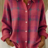 Ashley | Classic Checked Cardigan with Collar
