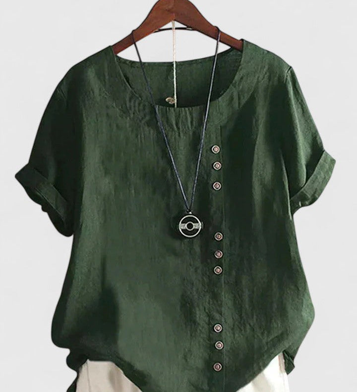 Elisavie - Comfortable Short Sleeve Blouse