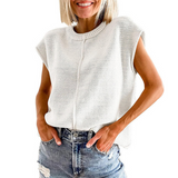 Maisie - Casual Minimalist Crewneck Sleeveless Top