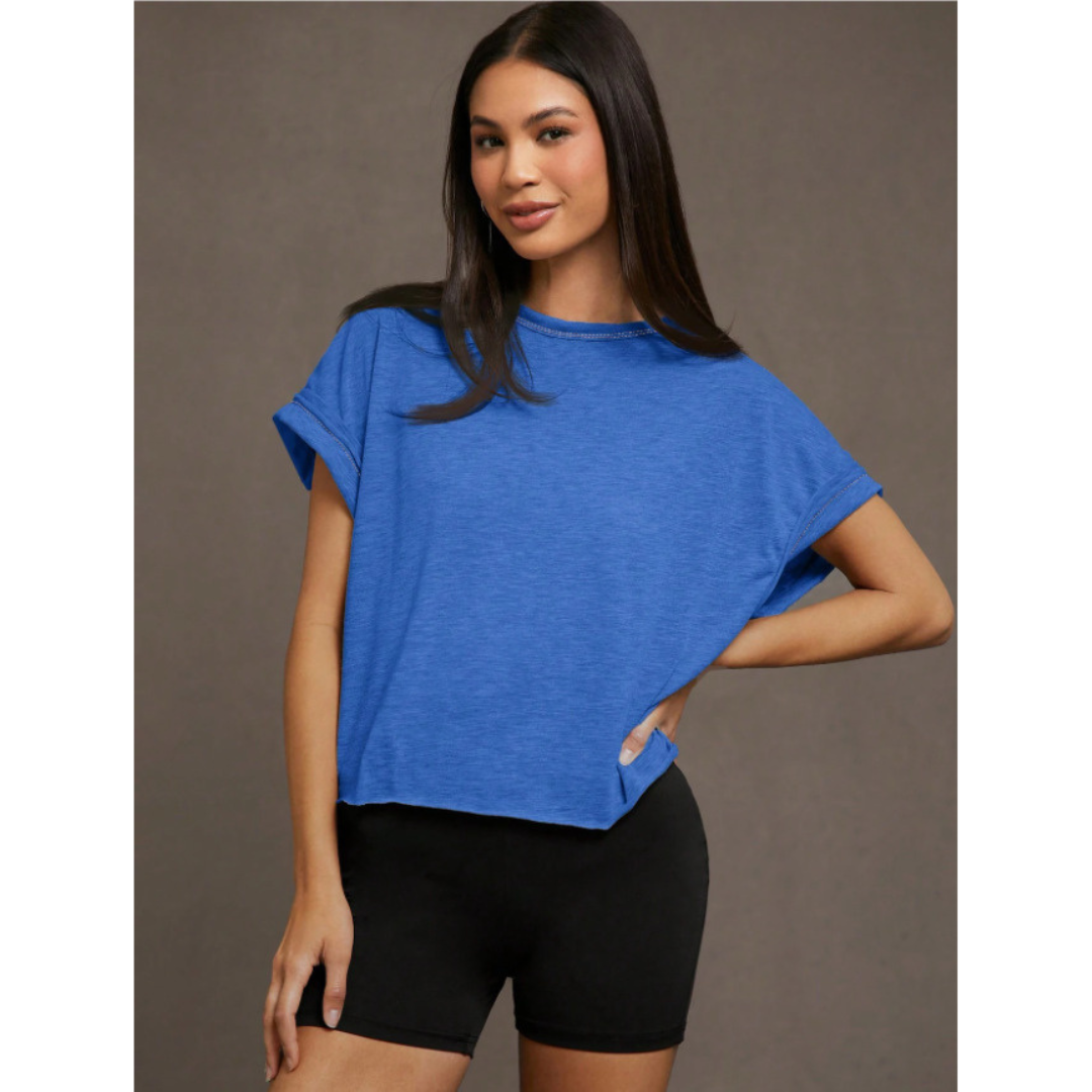 Sereia - Women Everyday Cut Out Hemline Womenswear Top