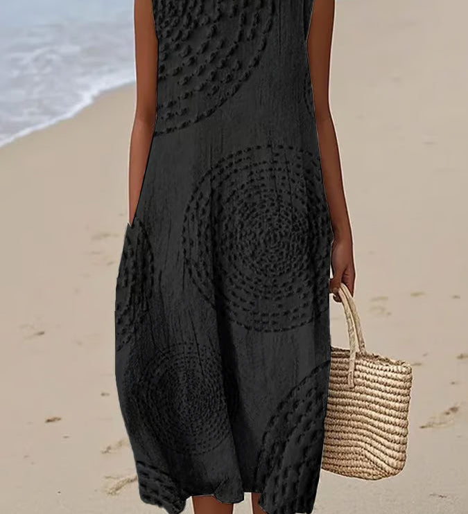Hannah - Textured Sleeveless Maxi Dress