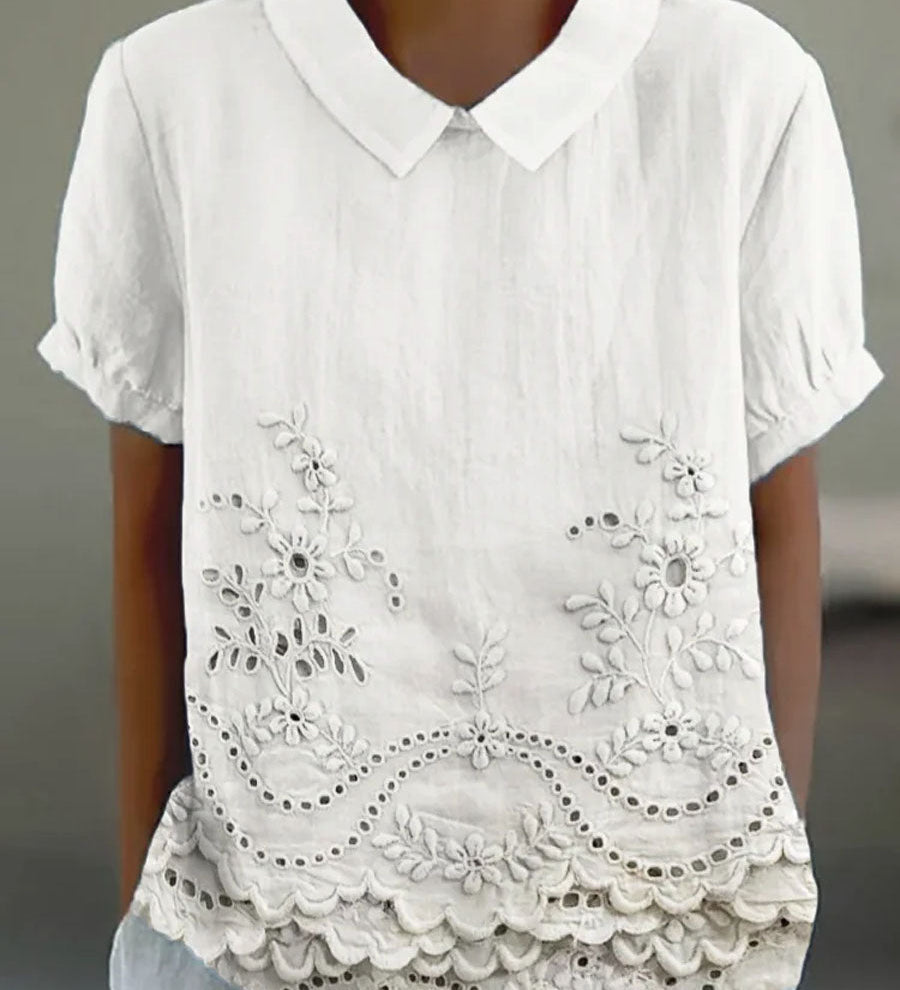 Lily - Embroidered Floral Blouse