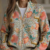 Petra - Knitted vest with floral garden print