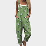 Comfortable patterned overalls