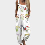 Comfortable Patterned Overalls