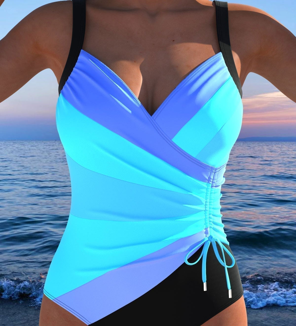 Eleanor - Elegant swimsuit with colourful print
