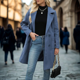 Demi - Casual Mid Length Button Open Front Coat