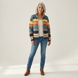 Karin - Knitted vest with colorful zigzag pattern