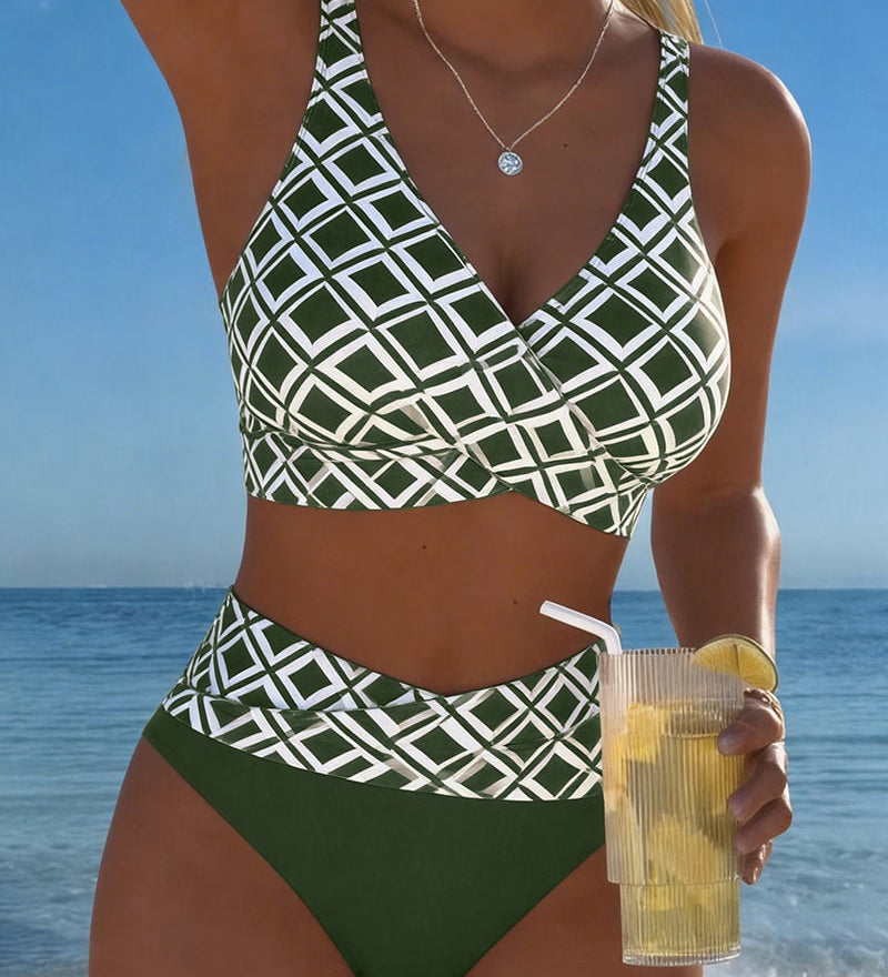 Sydney - Two-Piece Bikini with Cut-Out Bra and Diamond Pattern