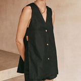 Helene | Sleeveless Set with Buttons