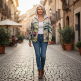 Heike - Knitted vest with thistle and landscape pattern