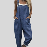 Dungarees in Jeans Blue with Textured Dots